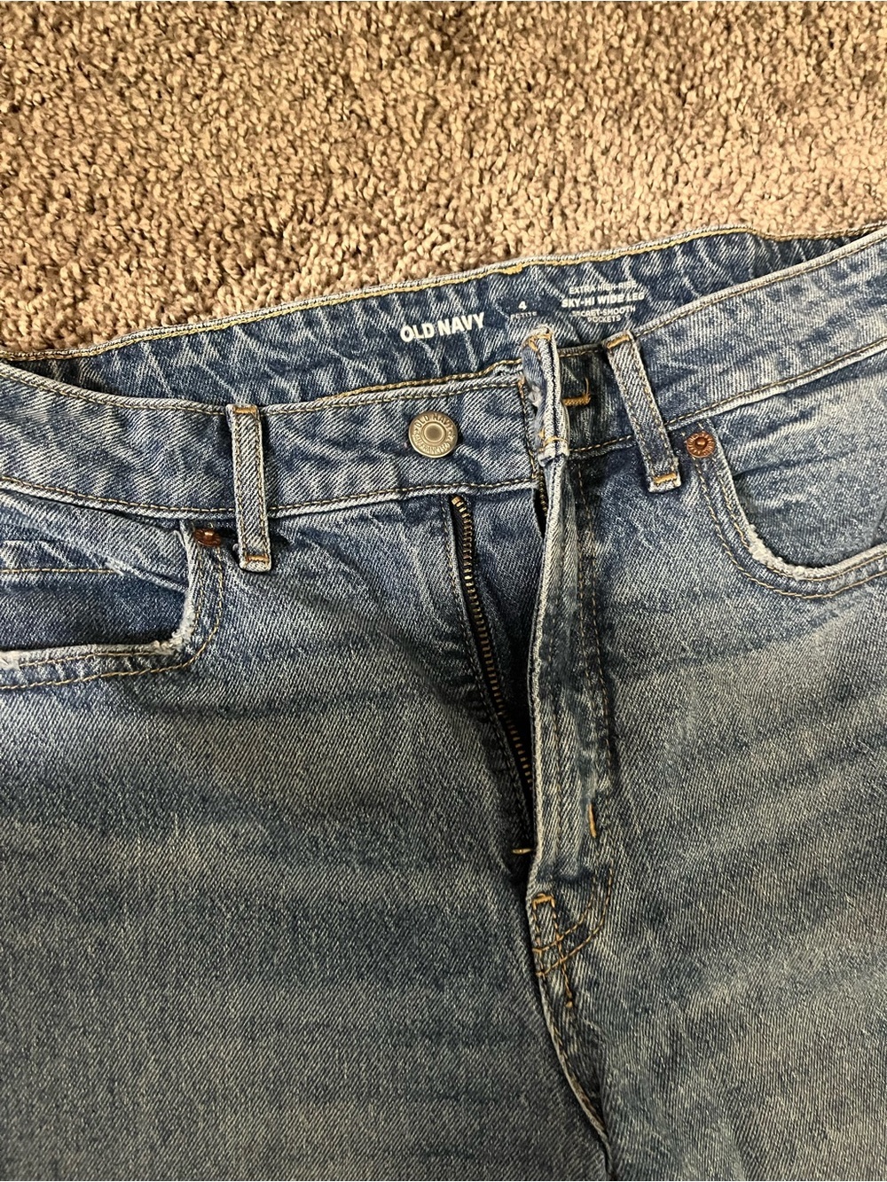High rise Straight Leg Jeans - Blue - Picture 6 of 8